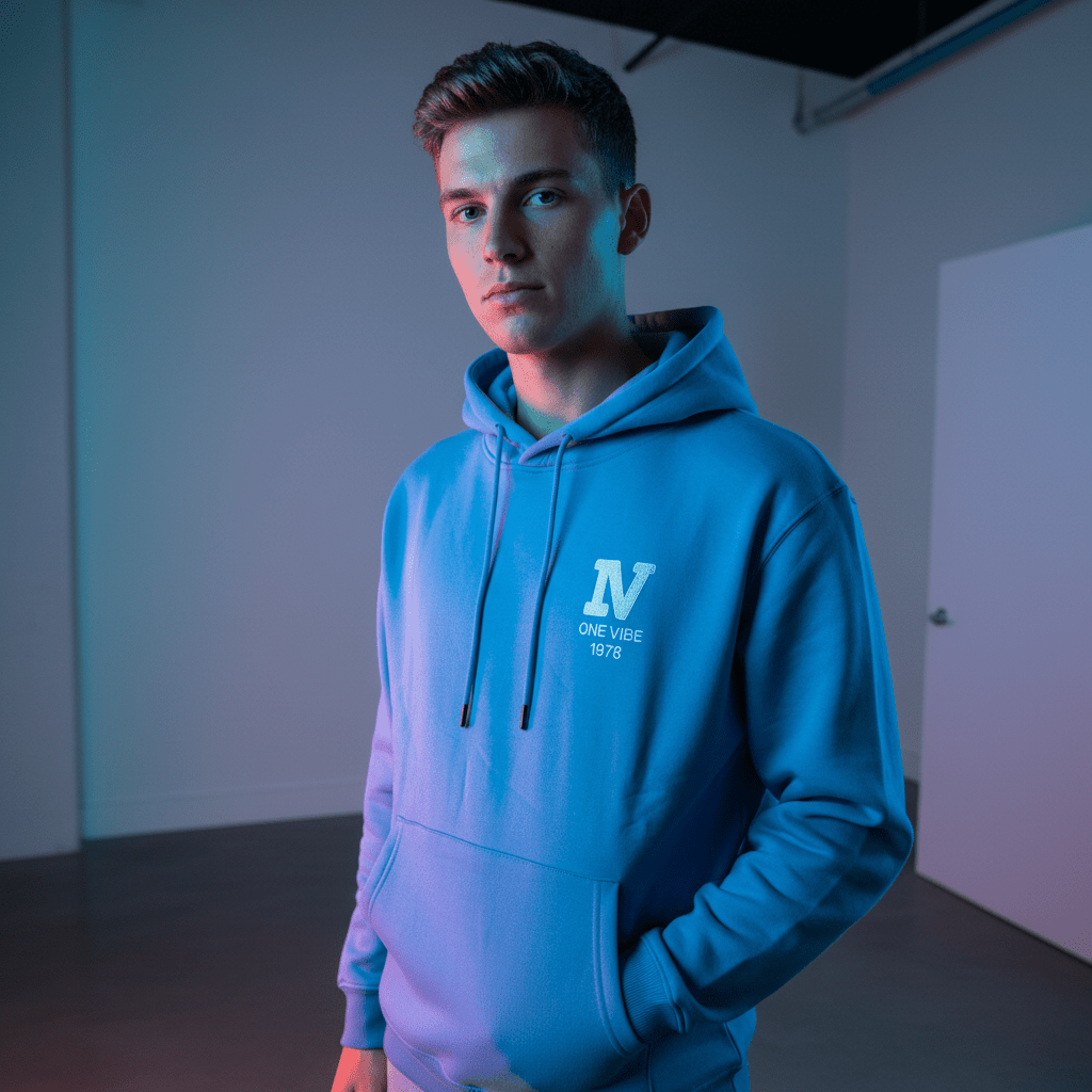 ONE VIBE Oversized Hoodie Baby Blauw - One vibe Official