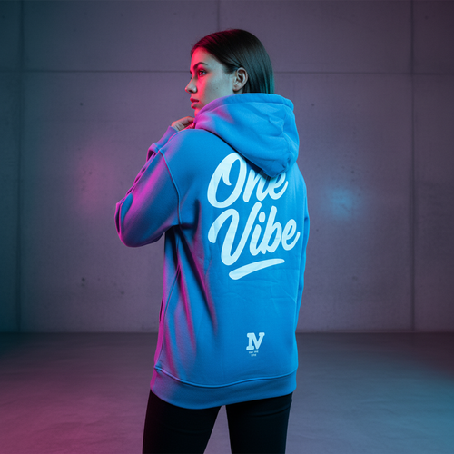 ONE VIBE Oversized Hoodie Baby Blauw