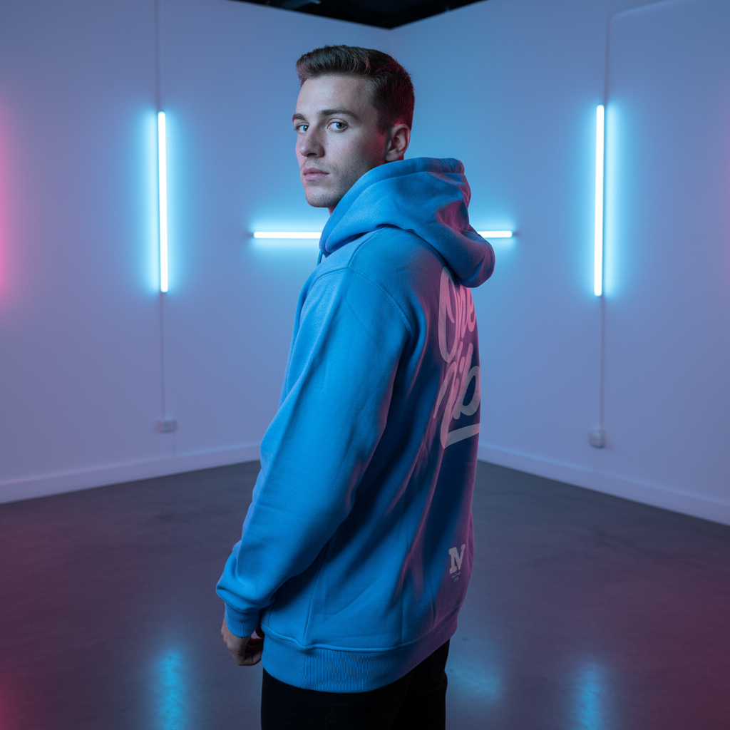 ONE VIBE Oversized Hoodie Baby Blauw