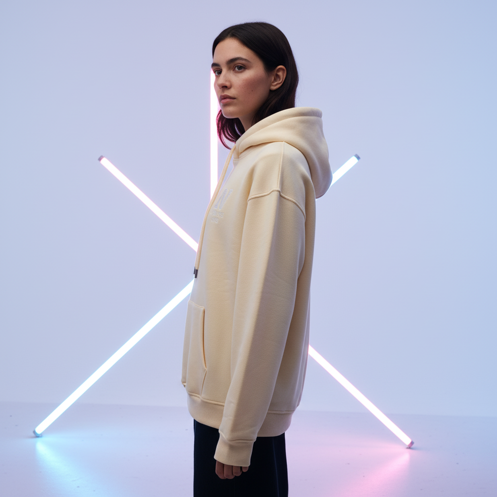 ONE VIBE Oversized Hoodie Buttercream