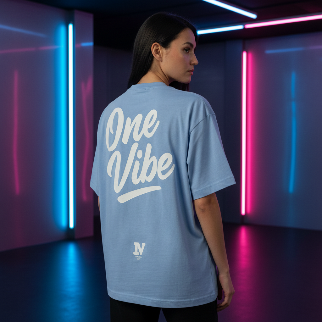 T-SHIRT oversized Baby Blauw