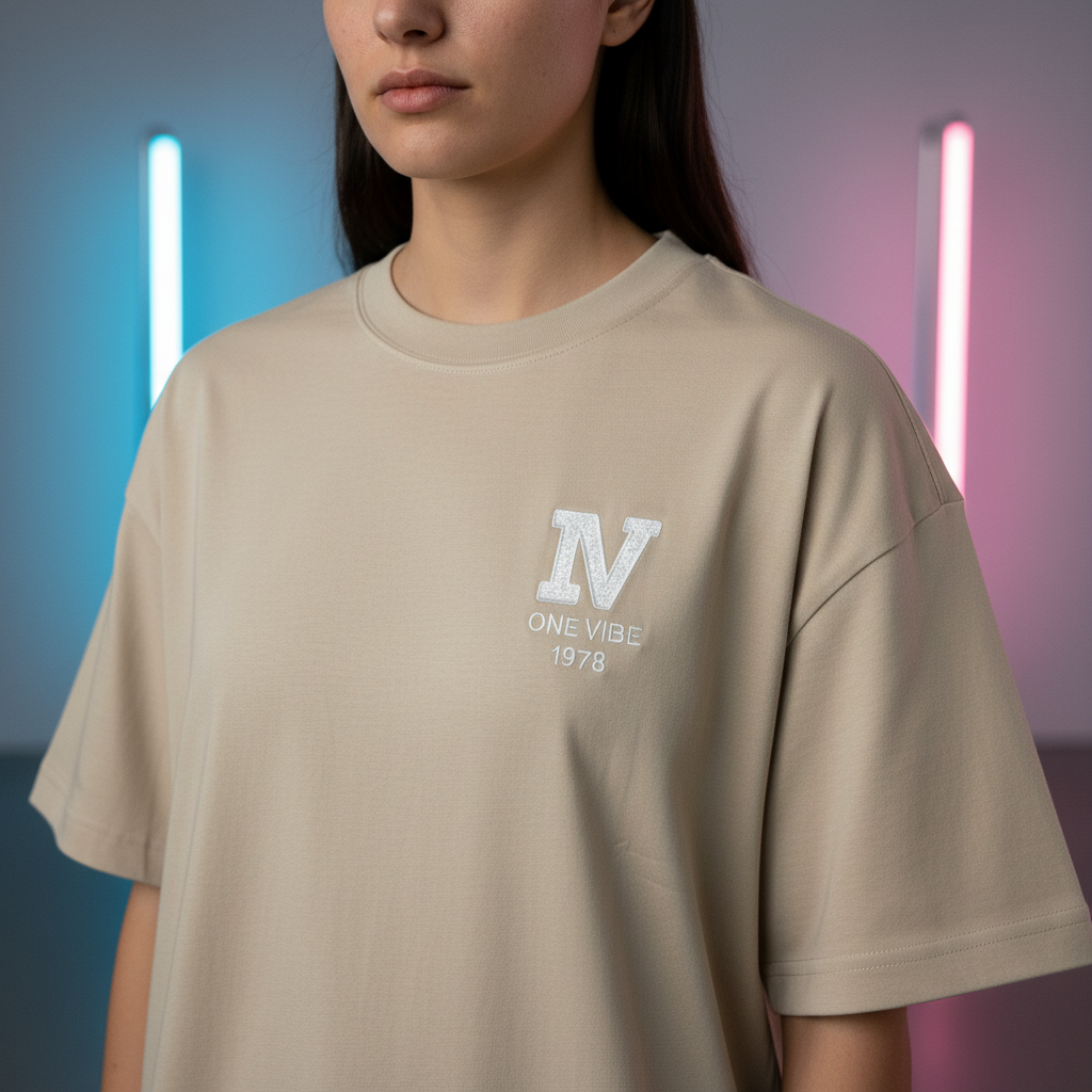 T-SHIRT oversized beige