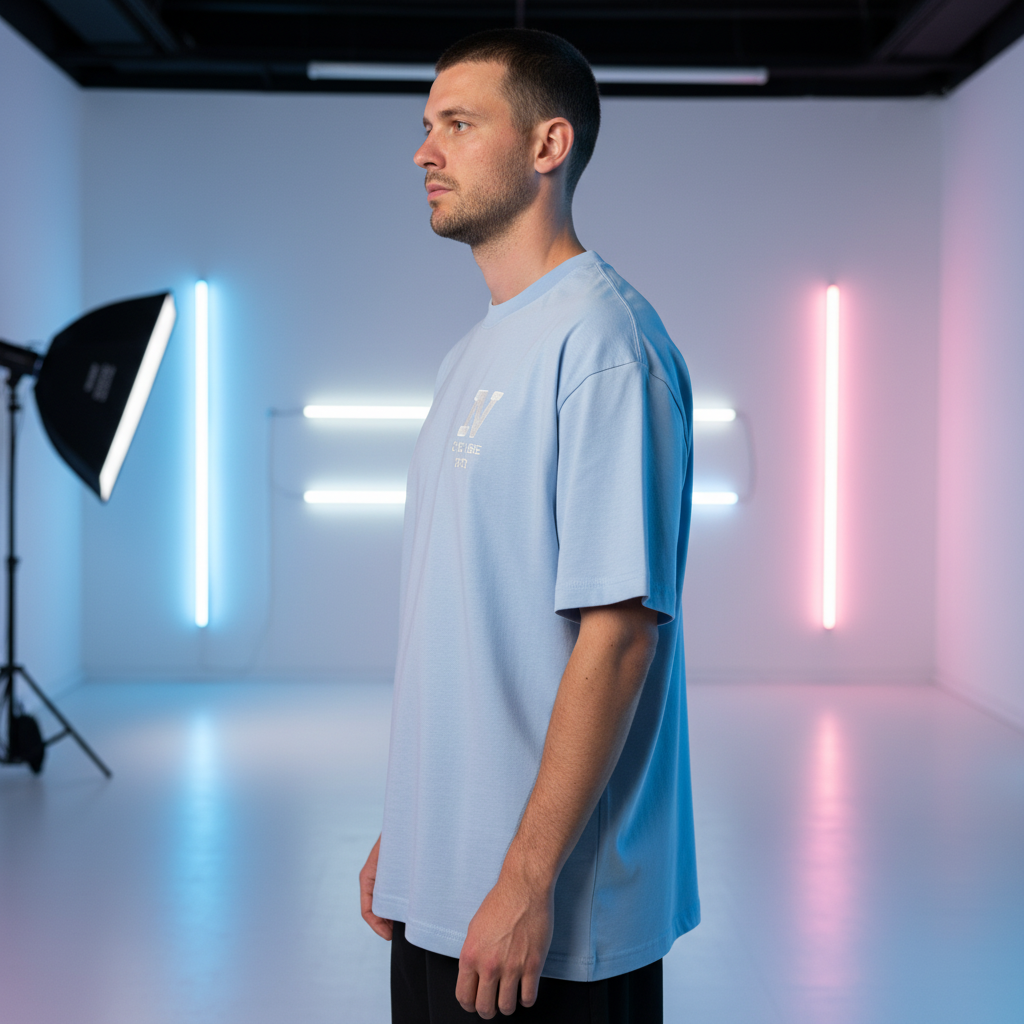 T-SHIRT oversized Baby Blauw