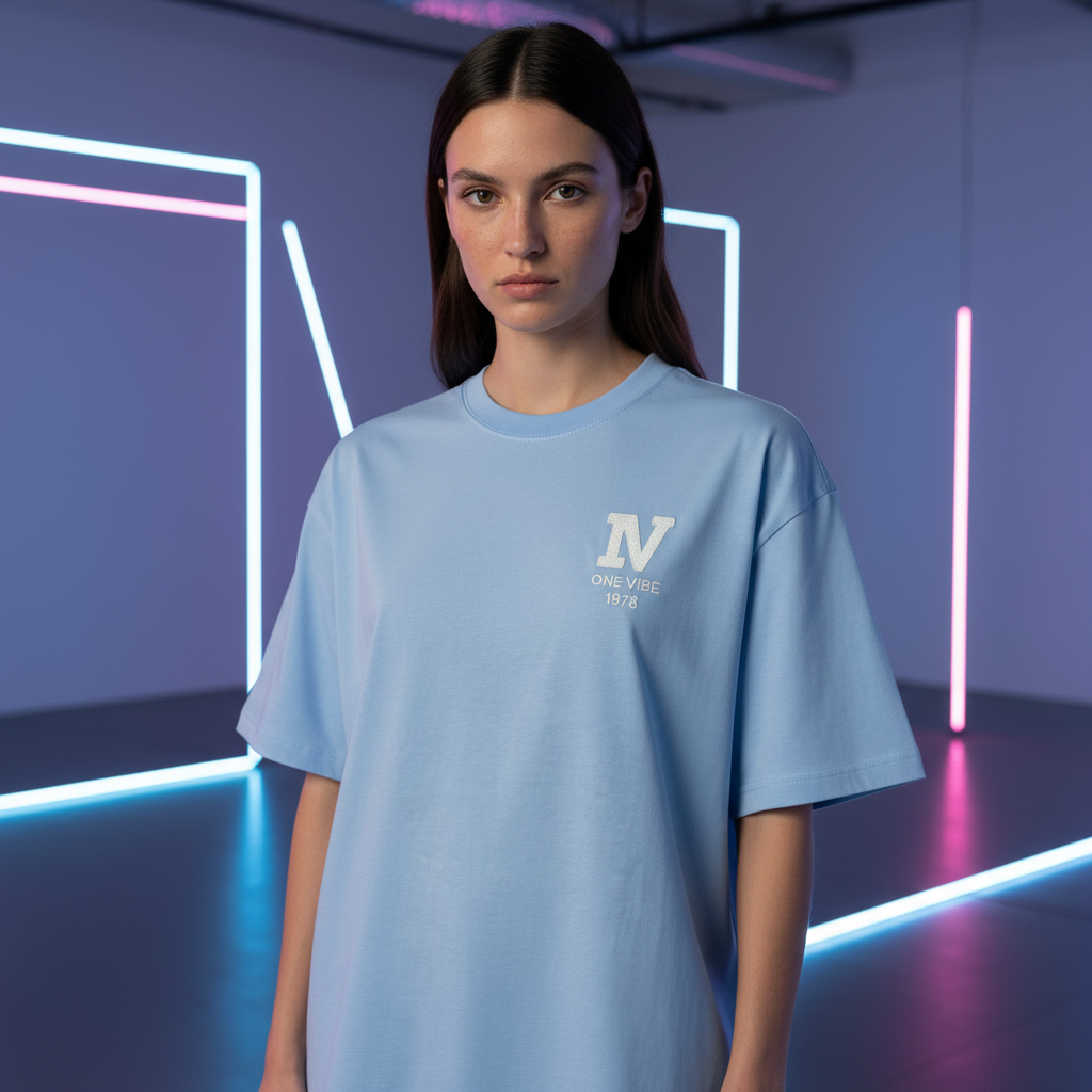 T-SHIRT oversized Baby Blauw